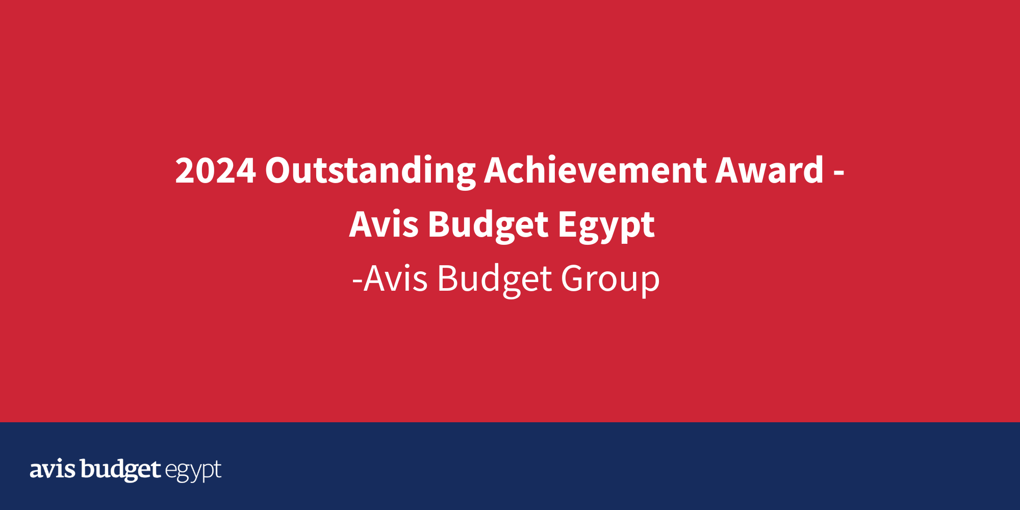 Outstanding Achievement Award - Avis Budget Egypt